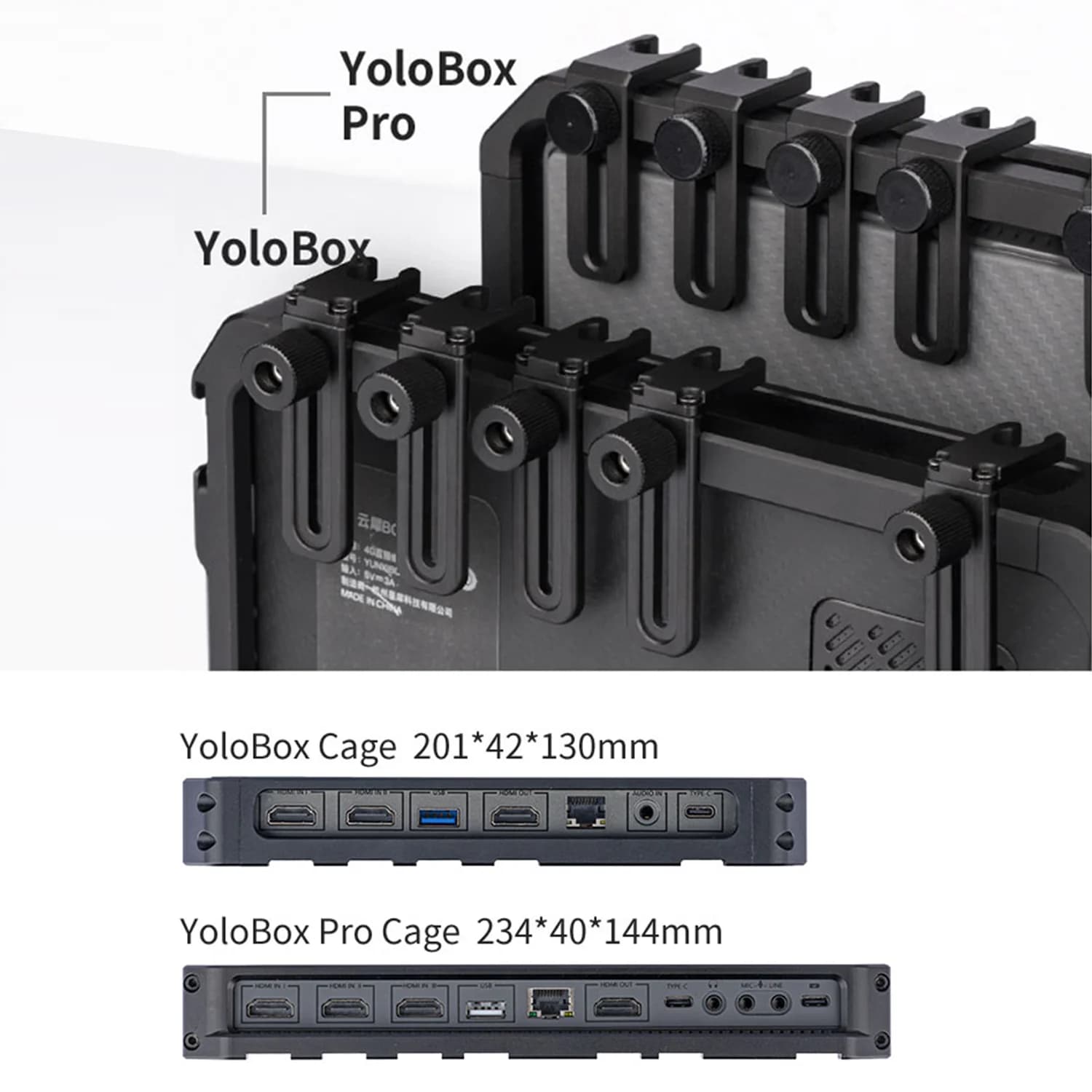 YC Onion Monitor Cage for YoloBox Pro with Adjustable Cord Clamp and Rich Expansion Port image
