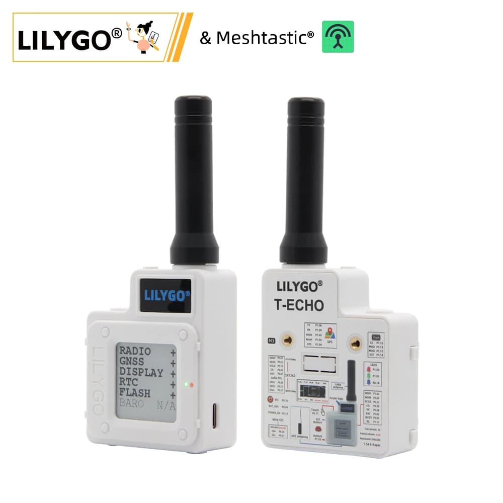 LILYGO® TTGO Meshtastic T-Echo LoRa SX1262 Wireless Module 433/868/915MHz NRF52840 1.54 E-Paper GPS RTC NFC BME280 for Arduino image