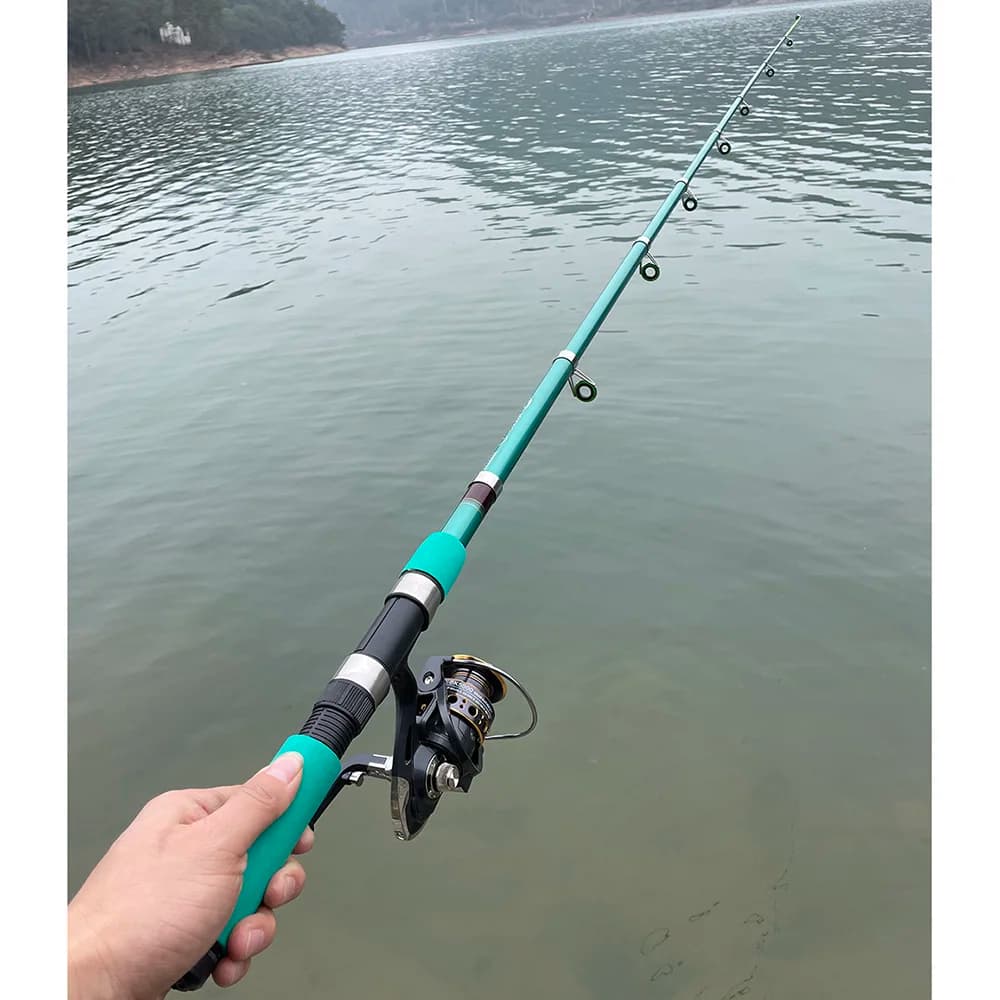 Bass Pike Carp Fishing Rod Combo Catfish Rod 1.8-3.6M Telescopic Fishing Rod and Spinning Fishing Reel Fishing Set Rod+Reel image