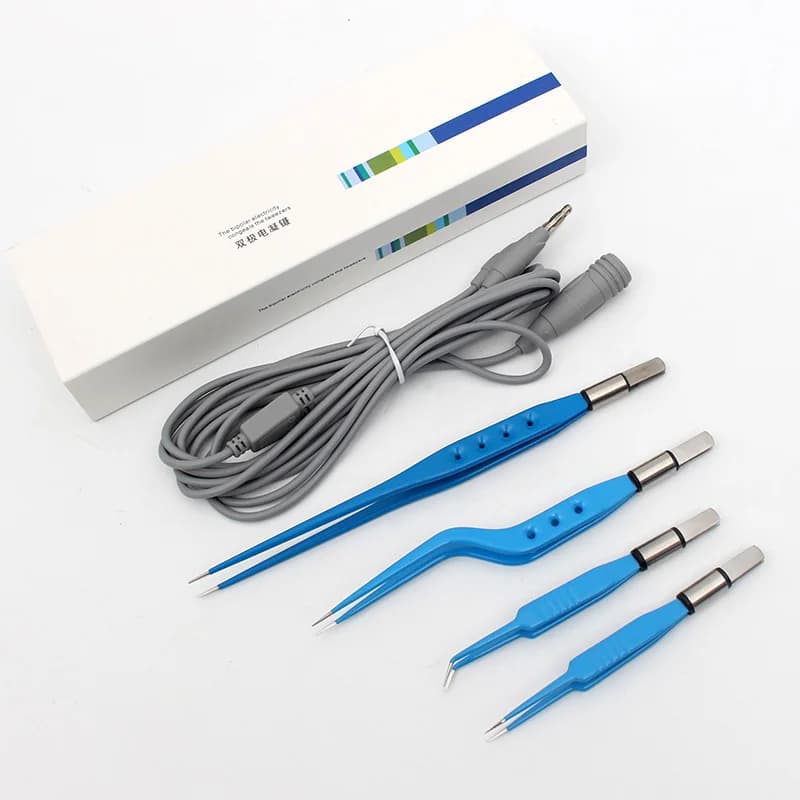 Bipolar coagulating tweezers electrocoagulating wire insert type high temperature and high pressure Electrocoagulation forceps image