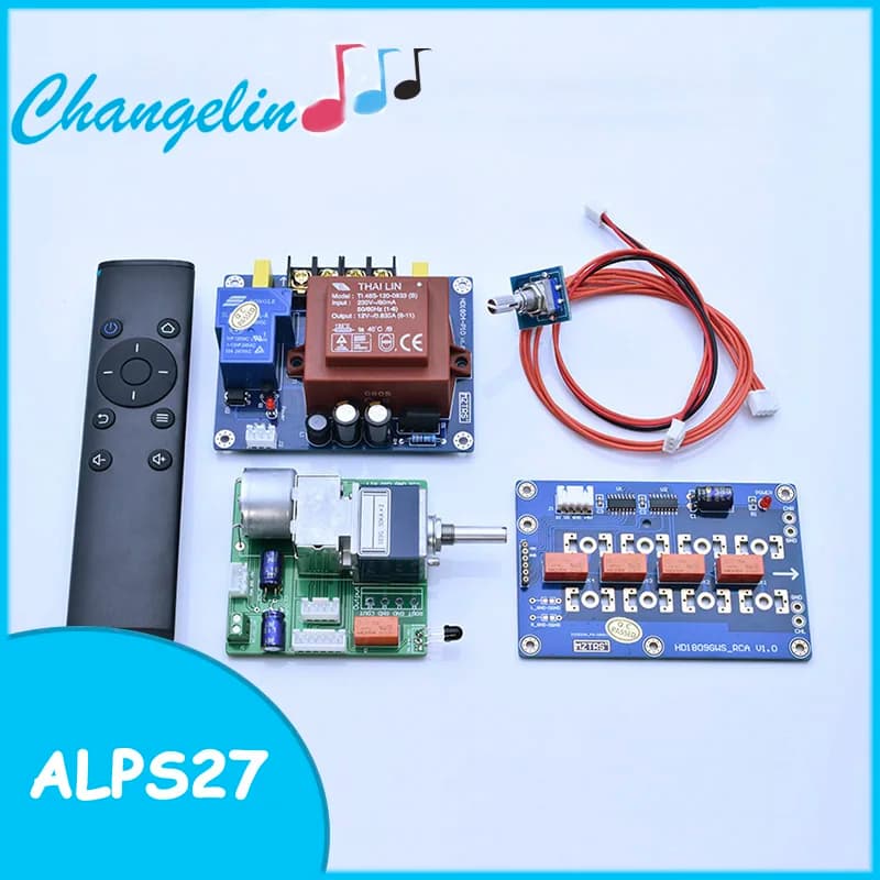 ALPS27 10K 50K 100K Motor Potentiometer Remote Control Volume Potentiometer Board For Refit Preamplifier Amplifier 10K 50K 100K image