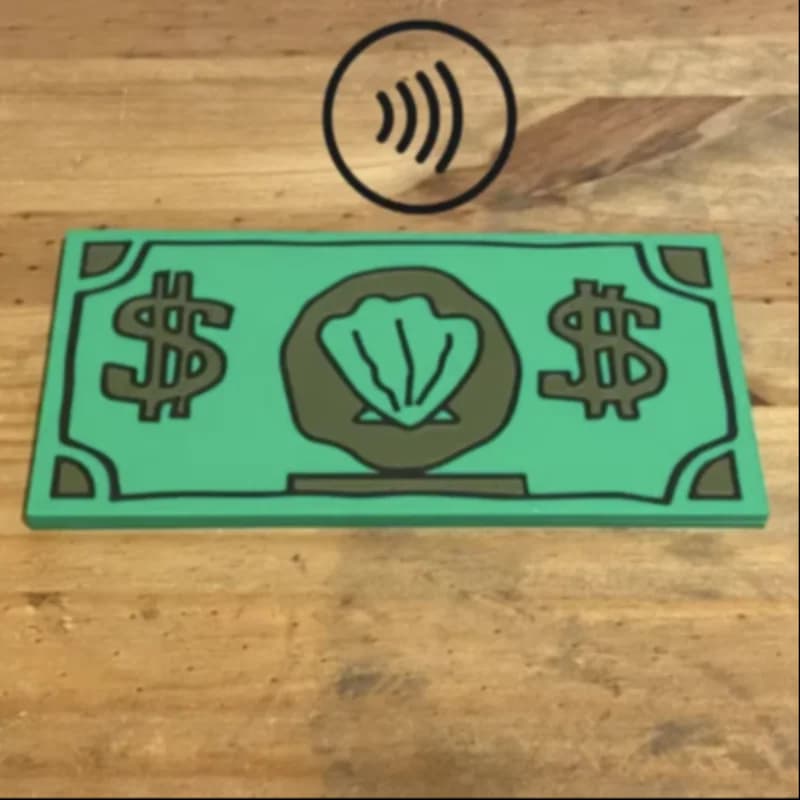 3D Printed Green Shell Dollar Card Holder Tap to Pay NFC Credit Card Protector Gift image