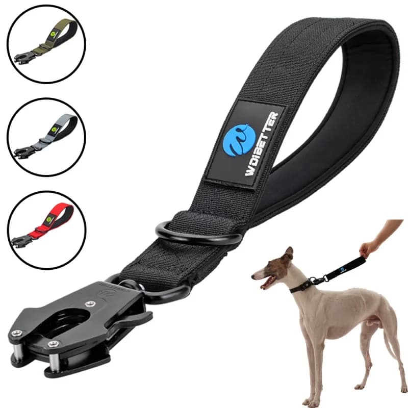 Pet Collar, Dog Neck Leash, Nylon Traffic Lead, Large Dog, Military Leash, Short Walking Rope, Metal Buckle, Puppy Accessories image