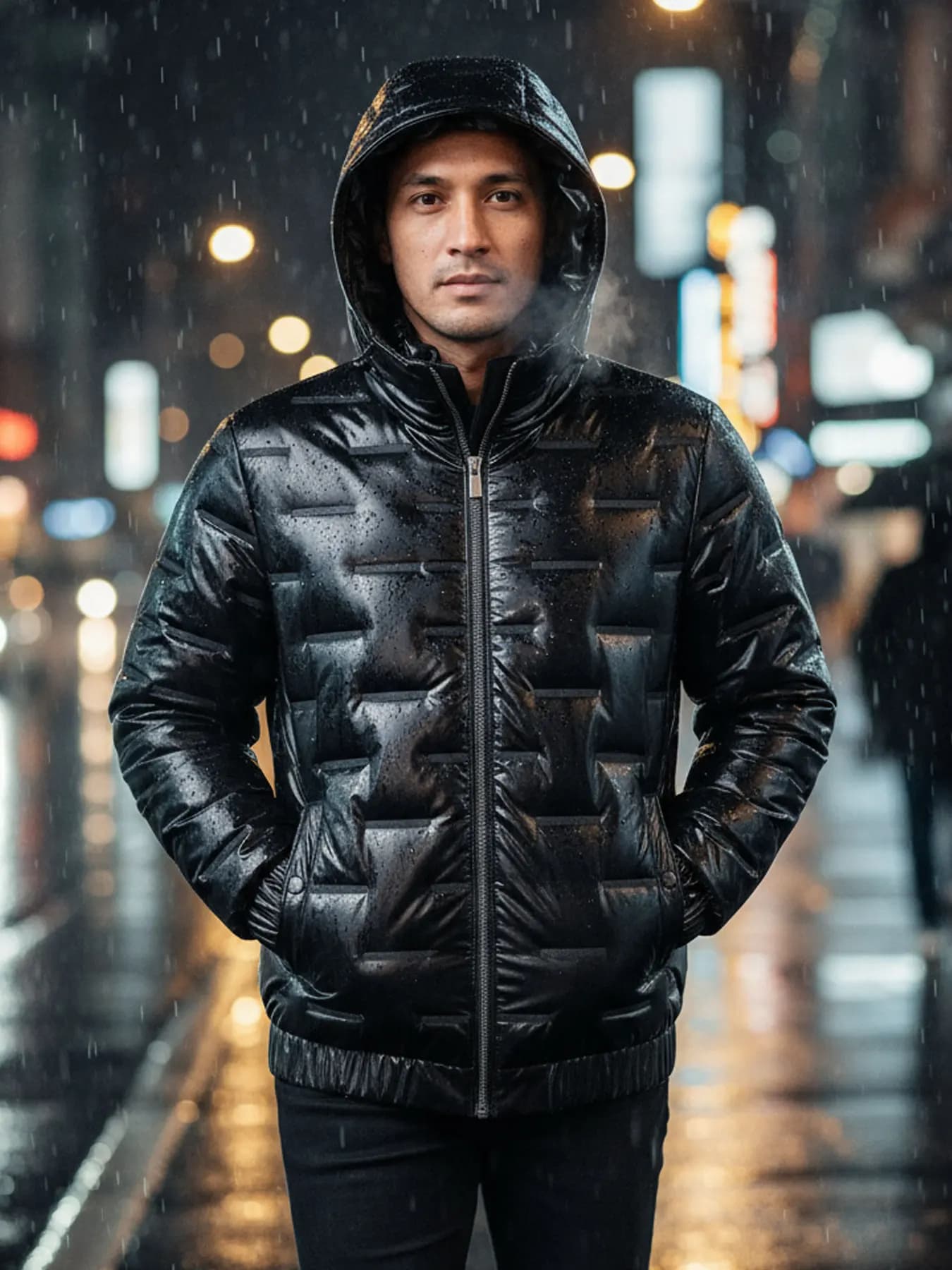 Men's Winter Hooded Casual Cotton Jacket Suitable for Outdoor Sports and Leisure Wear, Windproof, Warm and Thickened Jacket image