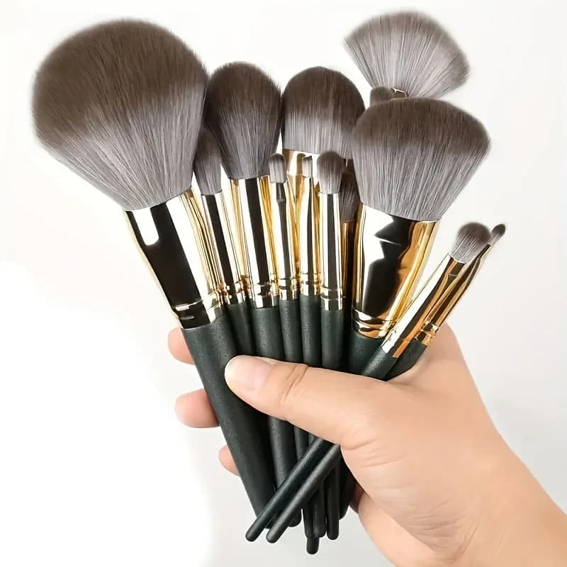 Luxury 14-Piece Makeup Brush Set Professional Full Face & Eye Detail Brushes Super Soft for Foundation Blush Application image