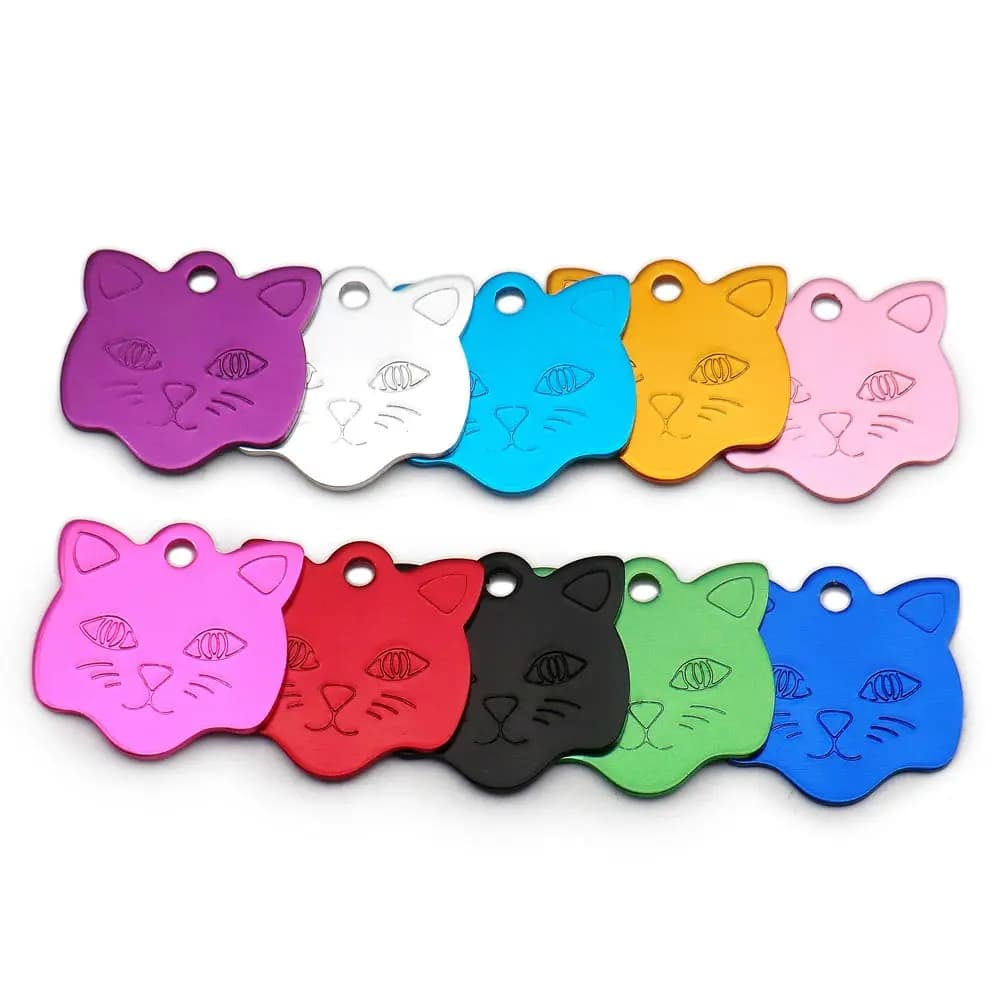 WHOLESALE 100PCS Dog Tag Name Plate Pet ID Tag Personalized Dog ID Tags Collar Accessories Pet Pendant Personalized Customized image