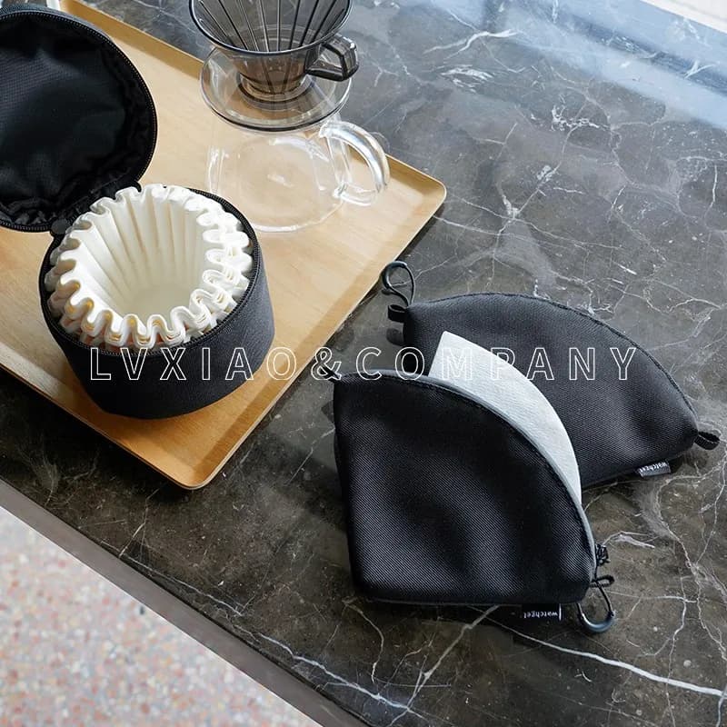Hand Drip Coffee Wave Paper Filter Storage bag Disposable or Reusable Coffee Filters Organizer Pouch Portable Hand Brewing image