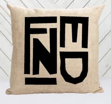 F pillow cover, Geometry Lattice logo art Paris FF Luxurious throw pillow case pillowcase wholesale image