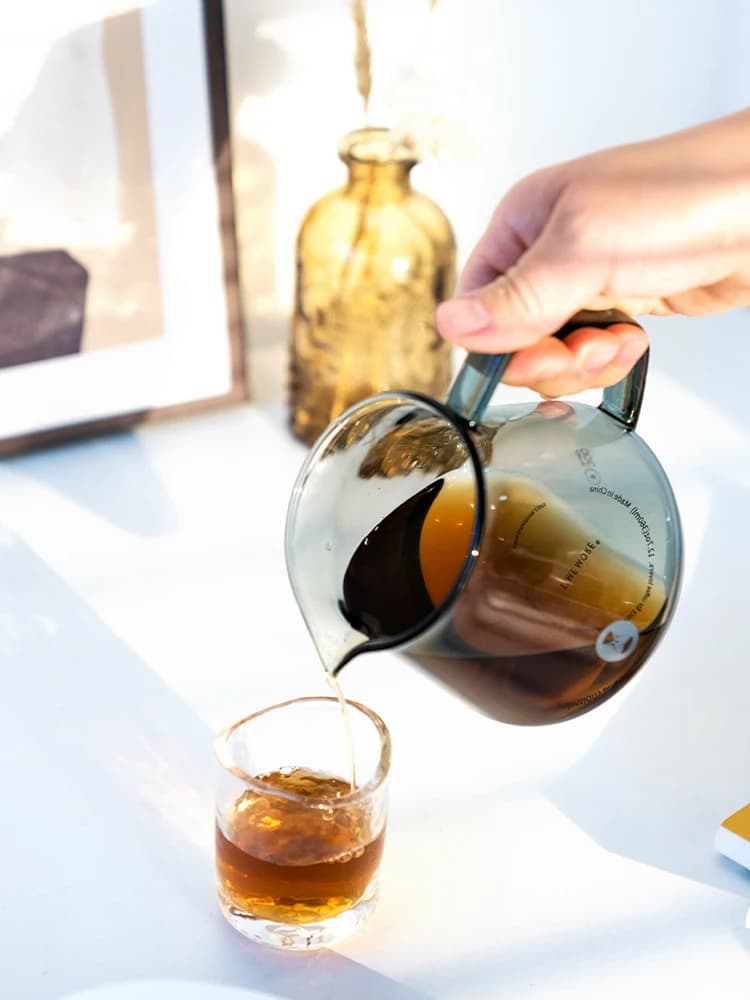 TIMEMORE Coffee Tea Pot 360ml 600ml Milk Mugs Contracted For Kitchen Free Gift Glass Cover with Silicon Ring image
