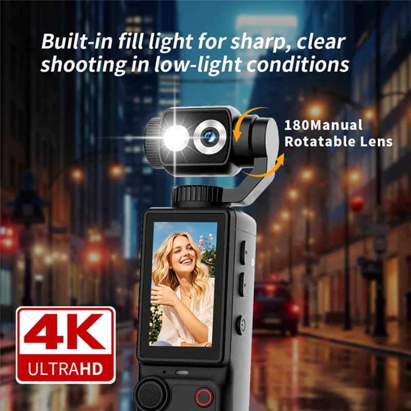 New 4K HD Wifi Sports Wearable Camera Hold In Hand Travel Bicycle Driver Recorder Mini Sports Cam For Motorcycle And Vlogging image