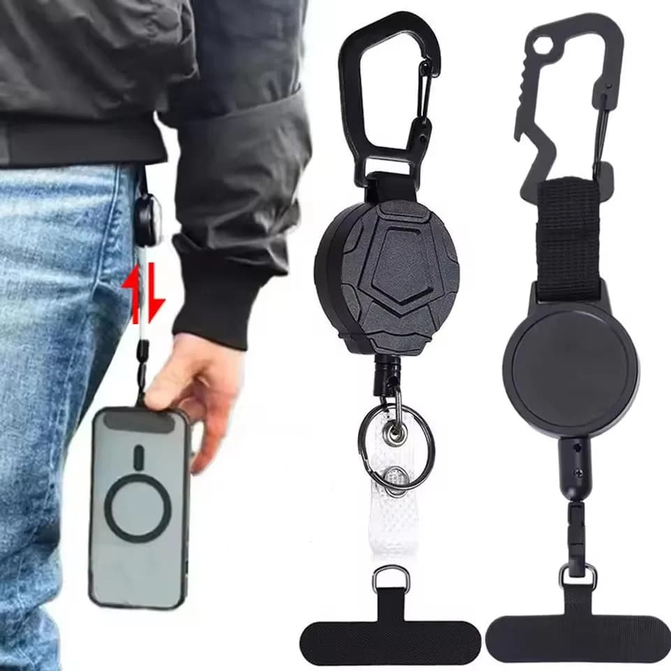 Retractable Anti-Theft Phone Holder Cellphone Lanyard Strap Smartphone Safety Tether with Belt Clip for Outdoor Travel image