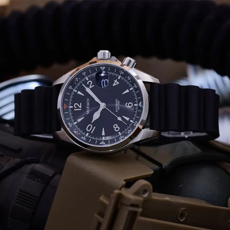 Milifortic S089 Alpinist Homage Sport Watch Men Inner Compass Bezel Rubber Strap ST2130Automatic Waterproof 39.5MM Watch for Men image